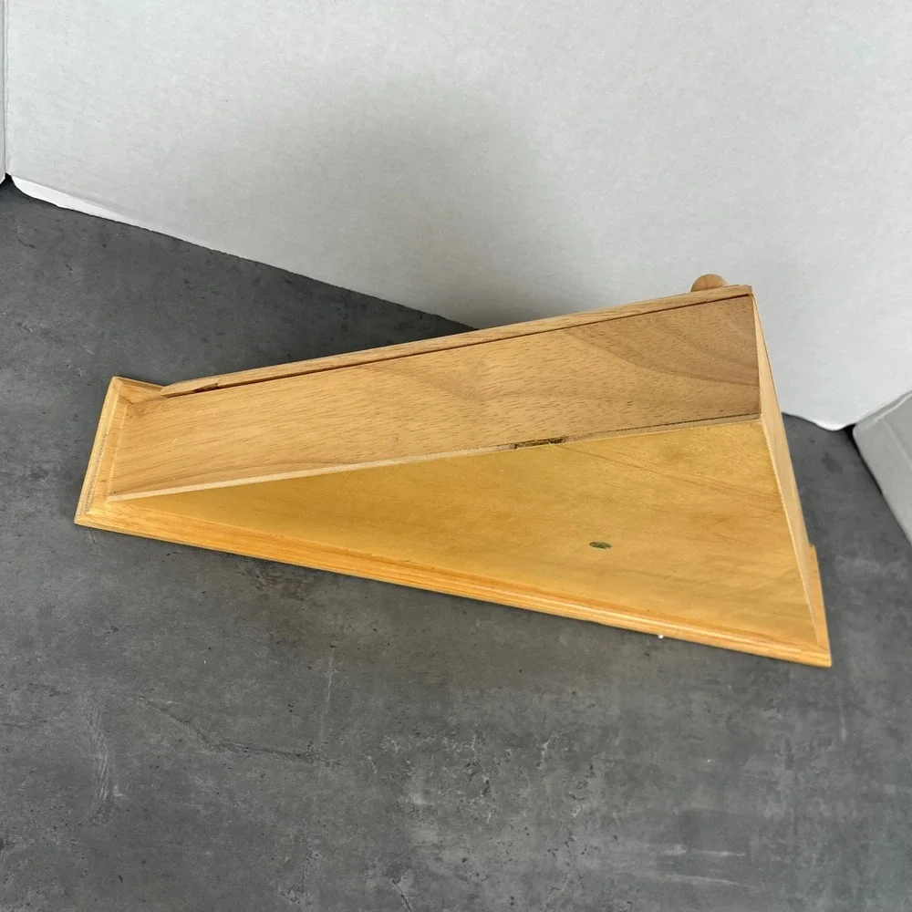 Wooden Triangle Flag Display Case Shadow Box Glass‎ Front Like New Open Box